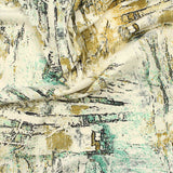Gold Abstract-Brushstroke Milk Silk Knit, Polyester — photo 1