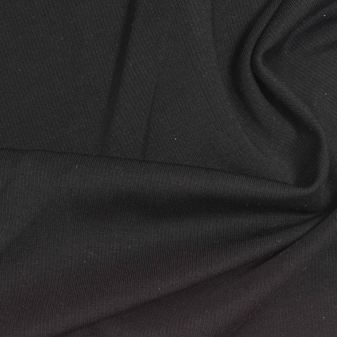 Polyester Tencel Lyocell Stretch Scuba Knit Fabric, 250 gsm, 165 cm — Black