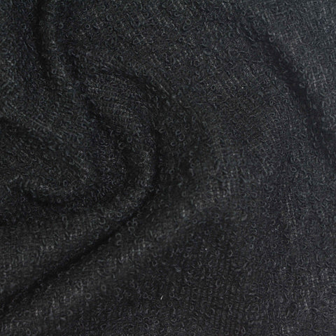 Dark Grey Marl Interlock Knit, Polyester, 265 gsm
