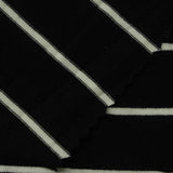 White Horizontal-Stripe Jersey Knit, Viscose, 210 gsm — photo 1