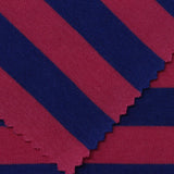 Dark Blue Horizontal-Stripe Rib Knit, Viscose-Cotton — photo 1
