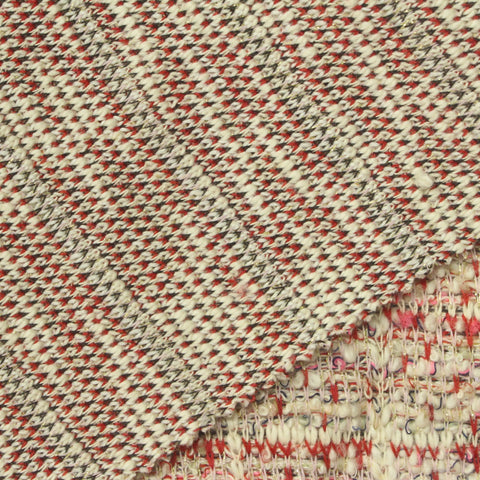 Jacquard Polyester Cotton Bouclé Fabric, 450 gsm, 167 cm — White