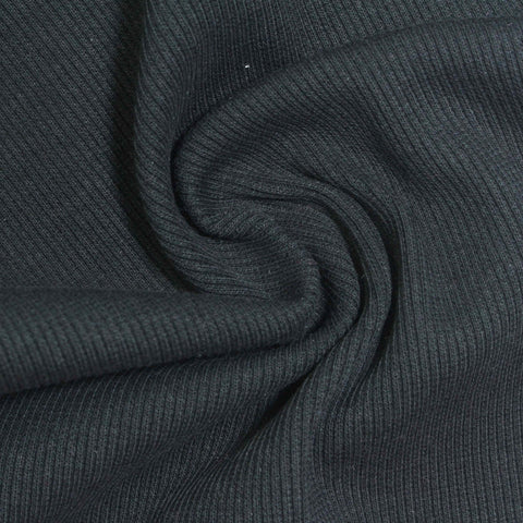 Charcoal Rib Knit, Cotton