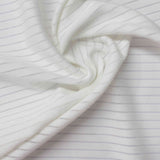 Striped Jersey Knit Fabric, 178 gsm, 165 cm — White — photo 1
