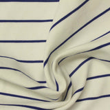 Navy Horizontal-Stripe Ponte Knit, Poly-Viscose, 360 gsm — photo 1