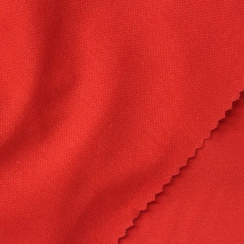 Cotton Polyester Piqué Knit Fabric, 240 gsm, 165 cm — Red