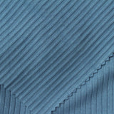 Viscose Stretch Rib Knit Fabric, 240 gsm — Blue — photo 1