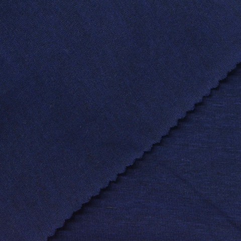 Dark Blue Marl Jersey Knit, Cotton-Poly, 180 gsm, 160 cm