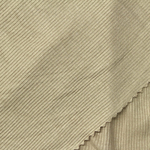 Viscose Stretch Rib Knit Fabric, 200 gsm, 122 cm — Khaki