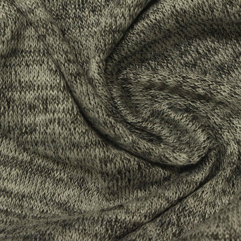 Heathered Grey Marl Chunky Knit, Poly-Viscose, 180 gsm