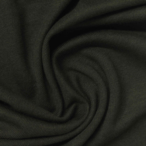 Viscose Acrylic Blend Stretch Rib Knit Fabric, 250 gsm, 150 cm — Green