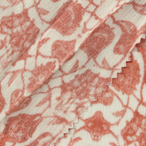 White Floral Crepe, Viscose