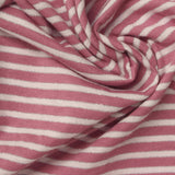 Dusty Rose Horizontal-Stripe Jersey Knit, Cotton — photo 1