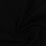 Slub Cotton Polyester Stretch Piqué Knit Fabric, 200 gsm, 185 cm — Black — photo 1