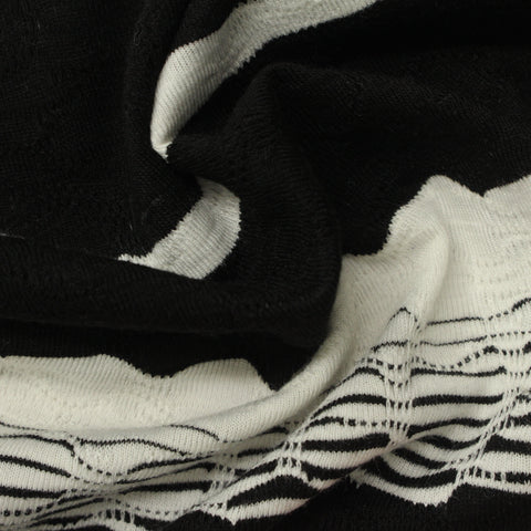 Cream Openwork Jersey Knit, Poly-Viscose