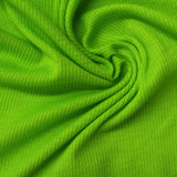 Polyester Cotton Stretch Rib Knit Fabric, 150 gsm, 125 cm — Green — photo 1