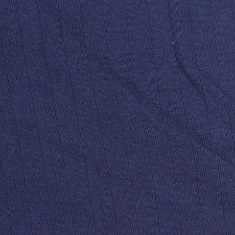 Jacquard Cotton Stretch Pointelle Knit Fabric, 160 gsm, 165 cm — Navy