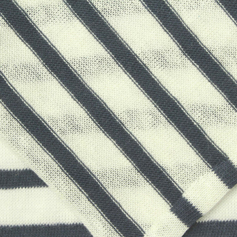 Dark Grey Horizontal-Stripe Jersey Knit, Linen
