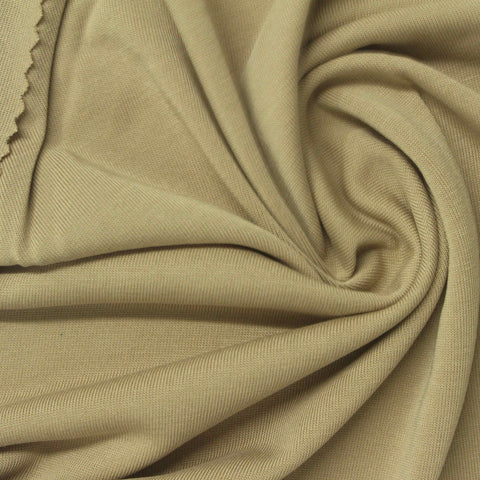 Washed Modal Polyester Jersey Knit Fabric, 180 gsm, 160 cm — Khaki