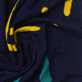 Yellow Abstract Jersey Knit, Viscose — photo 1