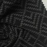 Black Geometric Interlock Knit, Poly-Cotton, 217 gsm — photo 1