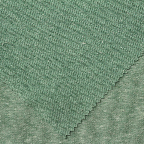 Green Marl French Terry, Poly-Cotton, 260 gsm