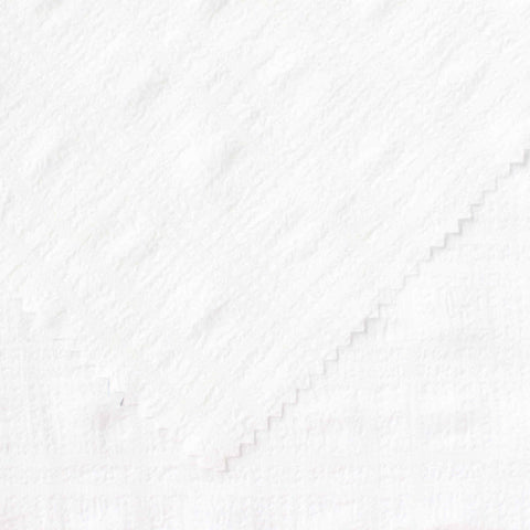 White Geometric-Grid Seersucker, Polyester