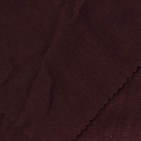 Dark Red Marl Rib Knit, Poly-Cotton, 280 gsm