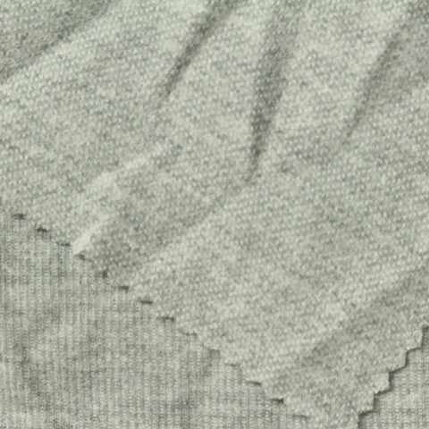 Light Grey Heather Interlock Knit, Cotton-Poly