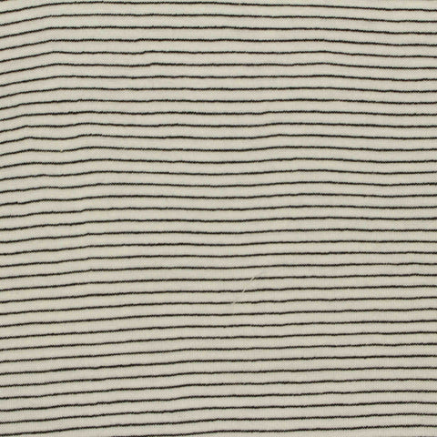 Black Horizontal-Stripe Jersey Knit, Poly-Cotton, 140 gsm