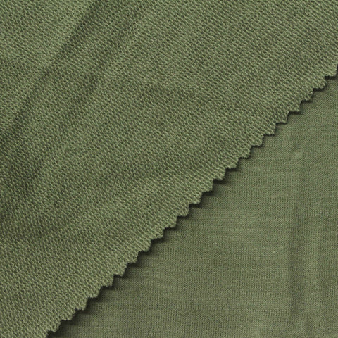 Polyester Cotton French Terry Fabric, 210 gsm, 180 cm — Green
