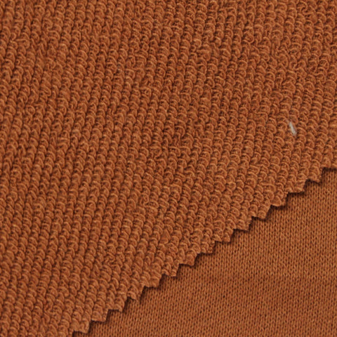 Polyester Cotton French Terry Fabric, 260 gsm, 150 cm — Brown