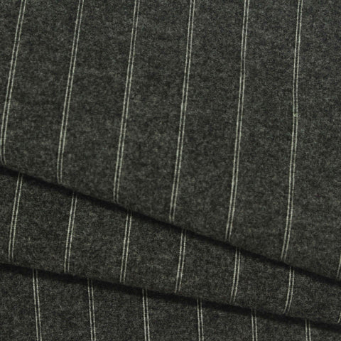 Light Grey Vertical-Pinstripe Ponte Knit, Poly-Viscose
