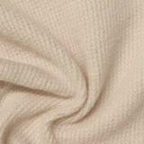 Cream Brushed Rib Knit, Polyester — photo 1