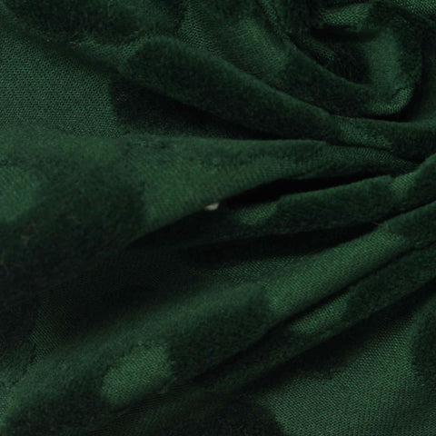 Dark Green Floral Velvet, Cotton-Poly