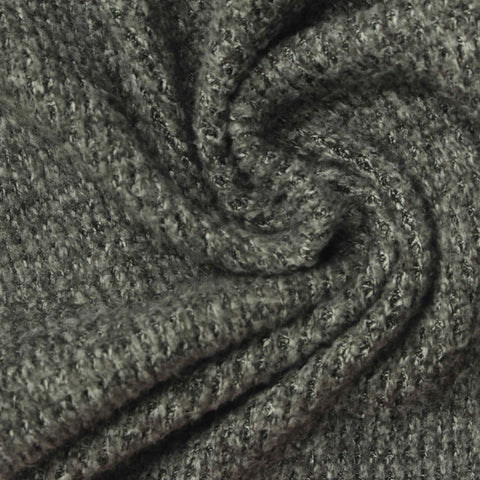 Grey Marl Waffle Knit, Polyester, 280 gsm
