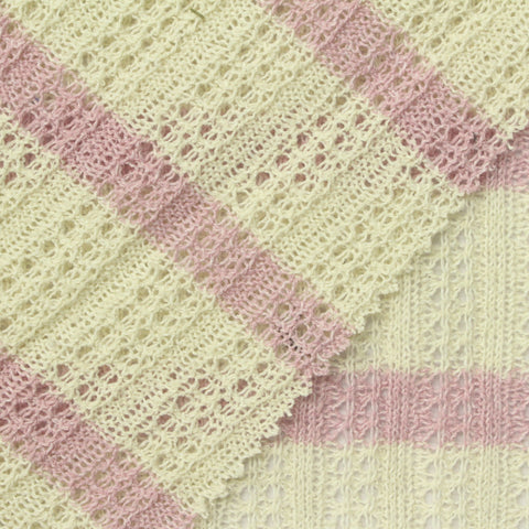 Cream Horizontal-Stripe Rib Knit, Polyester, 260 gsm