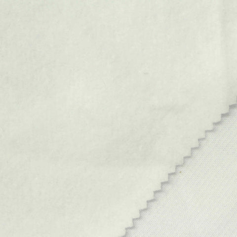 Brushed Polyester Cotton French Terry Fabric, 235 gsm, 190 cm — White