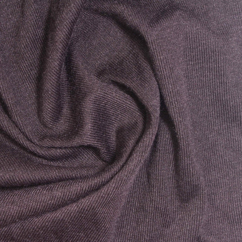 Heathered Purple Marl Rib Knit, Poly-Cotton