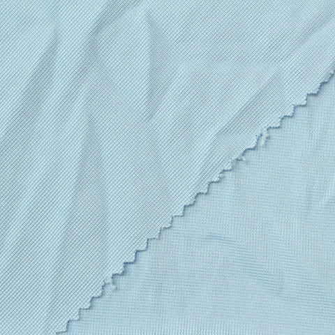Polyester Stretch Rib Knit Fabric, 240 gsm, 170 cm — Blue