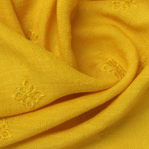 Yellow Tone-on-Tone Diamond Jacquard, Viscose-Poly