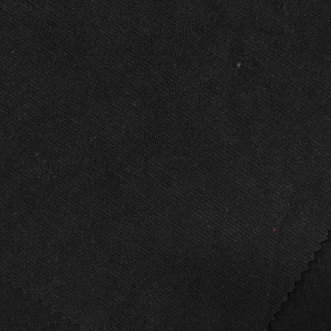 Polyester Viscose Stretch Rib Knit Fabric, 206 gsm, 148 cm — Black