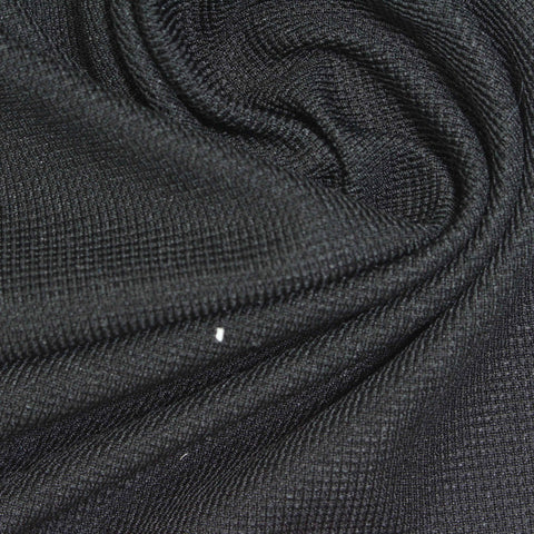 100% Polyester Knit Fabric, 200 gsm, 145 cm — Black