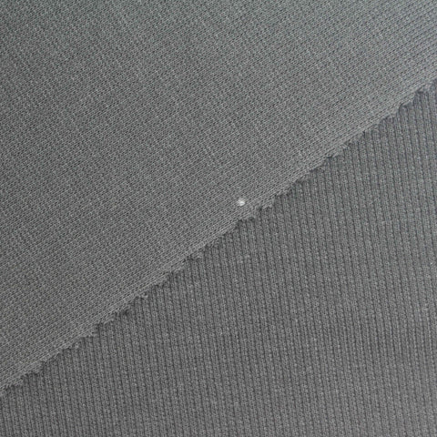 Grey Ribbed Rib Knit, Cotton