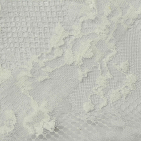 White Floral Lace, Nylon-Cotton, 55 gsm
