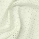 Cream Tone-on-Tone Dot Warp Knit, Polyester — photo 1