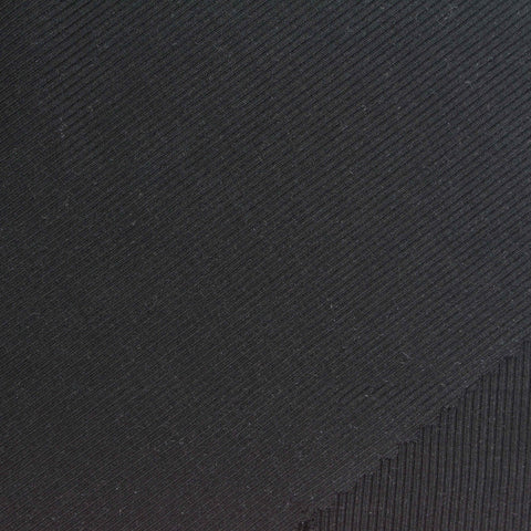 Tencel Lyocell Stretch Rib Knit Fabric, 260 gsm, 150 cm — Black