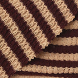 Brown Horizontal-Stripe Chunky Knit, Cotton-Poly, 250 gsm — photo 1