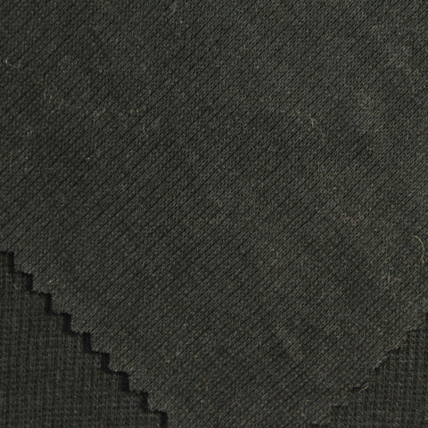 Polyester Cotton Stretch Rib Knit Fabric, 278 gsm, 120 cm — Green