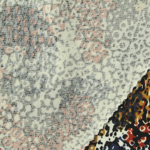 Black Abstract-Animal Print Linen-Look, Polyester